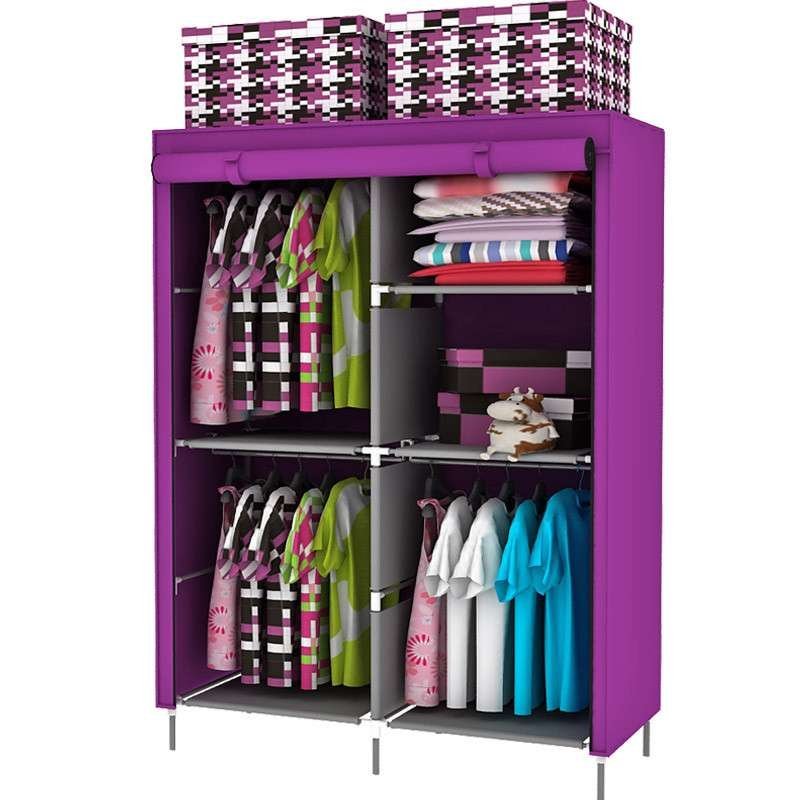 柜品世家 简易宜家 拉链卷门防尘布衣柜 hby14105f