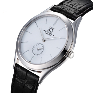 嘉年华CARNIVAL瑞士品牌情侣表石英表 男女薄款休闲日历男表女表一对表皮带时尚潮流防水手表真皮纤薄系列腕表8571G