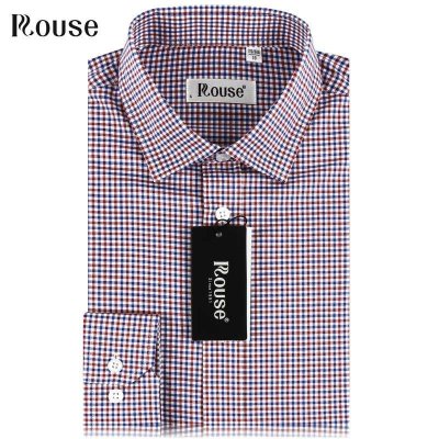 洛兹2015春季新款蓝红细格全棉长袖衬衫LM15123-41专柜正品
