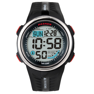 百圣牛PASNEW运动表系列电子表男多功能50米防水表夜光秒表倒计时游泳表学生大数字手表442B