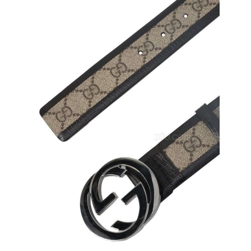 gucci 古驰 男士帆布双g logo印花休闲腰带142930-gd1r-9643