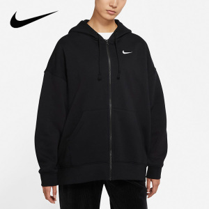 Nike耐克外套女装2022新款运动服舒适加绒连帽休闲夹克DD5635-010