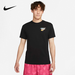 Nike耐克短袖男夏季新款休闲图案半袖黑色纯棉运动T恤FD6637-010