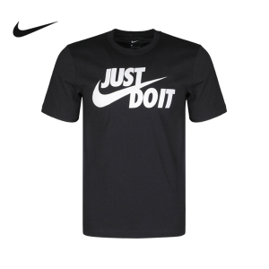 Nike Just Do It 字母印花圆领套头短袖T恤 男款 黑色 送男生 AR5007-011