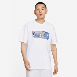 Nike Sportswear 字母印花针织宽松短袖T恤 男款 白色 FD1301-100