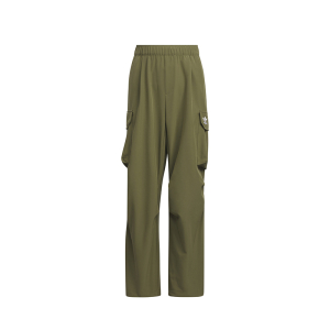 adidas originals三叶草 童装 纯色Logo标识直筒针织运动裤 男童 深橄榄绿 JF9073