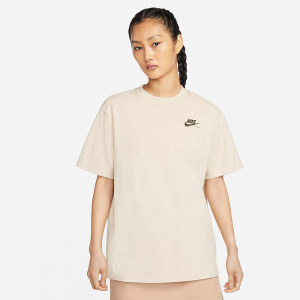 Nike 图案印花套头圆领短袖T恤 女款 米白色 DR9025-126
