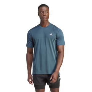 adidas 反光条速干跑步运动短袖T恤 男款 北冰洋蓝 IM4188