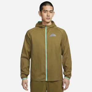 Nike 纯色Logo标识拉链长袖夹克外套 男款 橄榄绿 DX6884-368