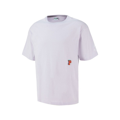 PUMA 后背Logo印花圆领短袖T恤 男女同款 浅紫色 623249-17