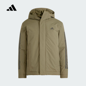 阿迪达斯(adidas)2024男3S HOODED JKT舒适户外日常休闲运动棉衣