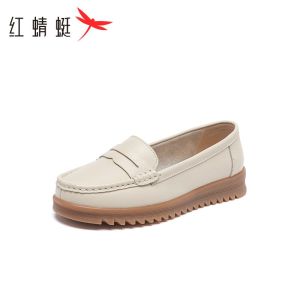红蜻蜓女鞋2023秋季新款中老年真皮休闲妈妈鞋舒适单鞋软底皮鞋