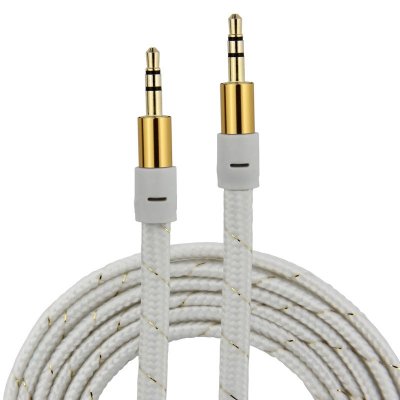 易科达(yeetech)彩色编织扁线AXU音频线3.5立体声音频线公对公音频线AUX车载音频线