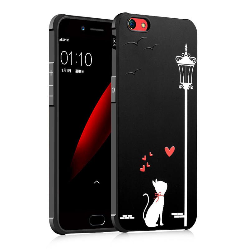 魅爱琳 oppo r9s手机壳/浮雕卡通保护套防摔硅胶软外壳 适用oppo r9s