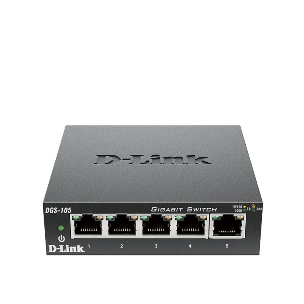友讯(d-link)dgs-105 5口全千兆铁壳交换机 防雷性 1000m企业网络监控
