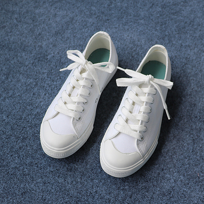 百慕爱baimuai休闲鞋 女2018春夏透气帆布鞋女韩版小白鞋女学生布面低