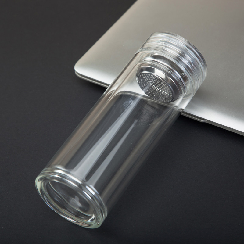 双层玻璃杯加厚底真空泡茶过滤水杯保温杯子办公茶具