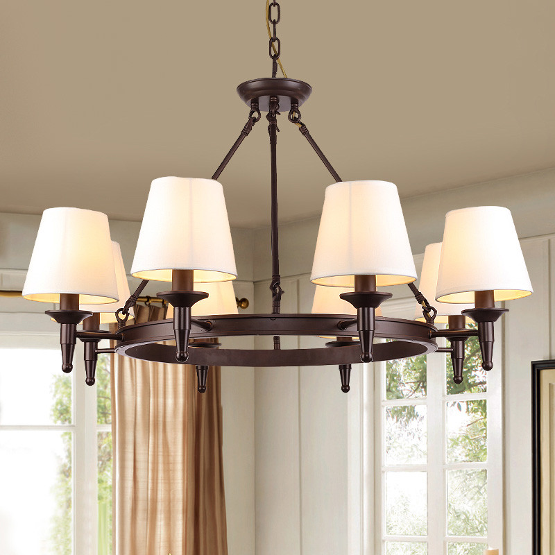 美的(midea)美式吊灯 乡村田园复古简约时尚铁艺 客厅餐厅卧室灯