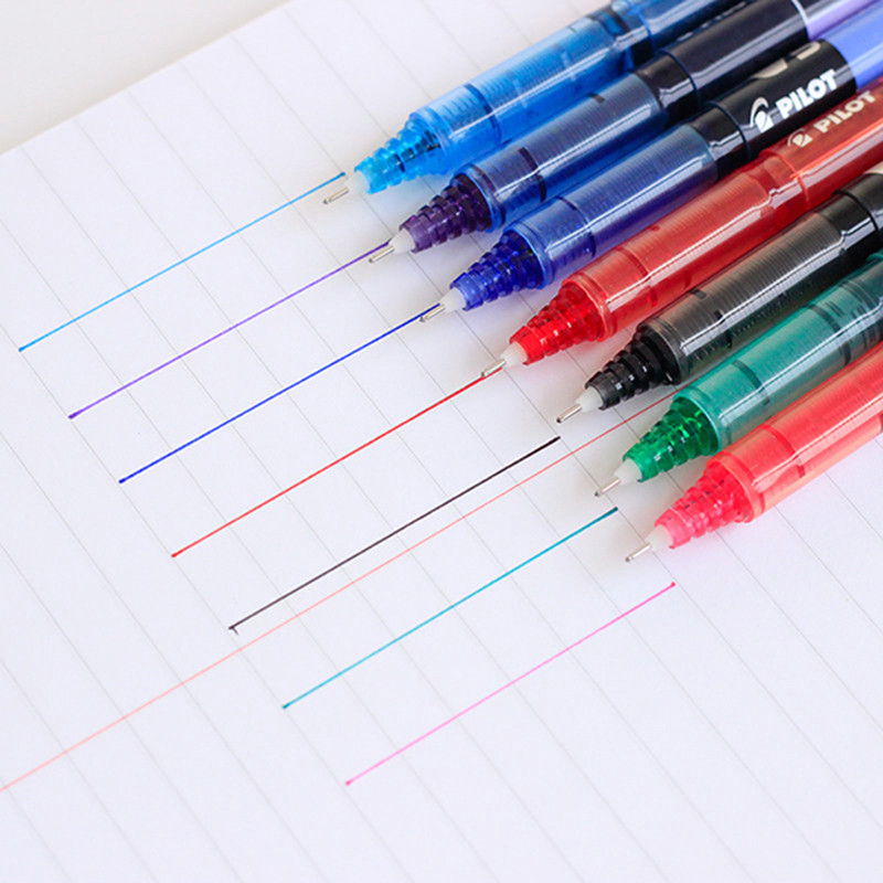 【三支装】日本pilot百乐bx-v5直液式走珠笔0.5学生用针管水笔