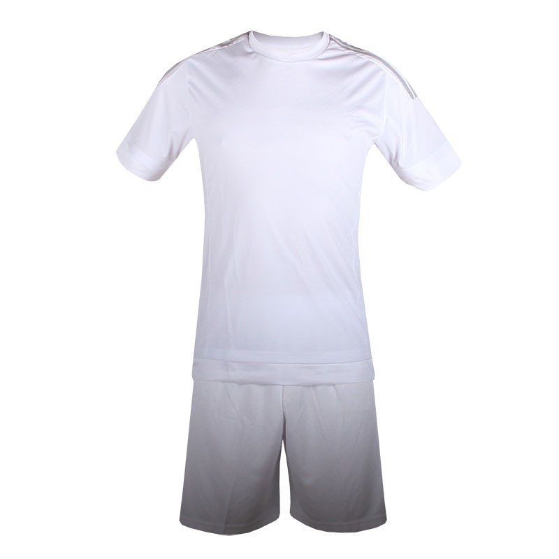 皇马 主场 白色光板足球服 足球训练套装 专业比赛球衣 可diy定制