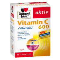 双心维生素c+维生素d600精华素精华片40片天然vc增强抵抗力保健 海外进口 德国