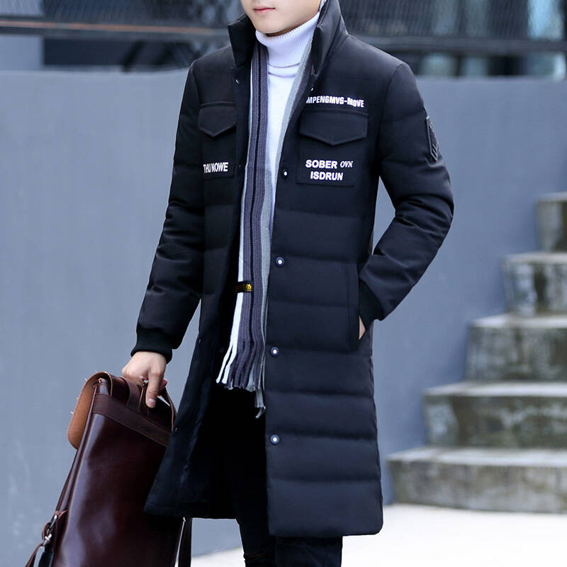 棉衣男中长款冬季外套韩版修身保暖棉服冬装青年棉袄