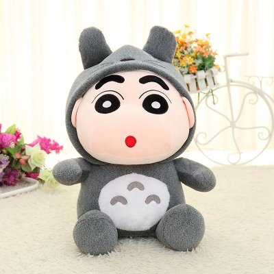 蜡笔小新变身龙猫熊猫猴子公仔毛绒玩具布娃娃玩偶生日礼物送女生龙猫款圆眼80cm