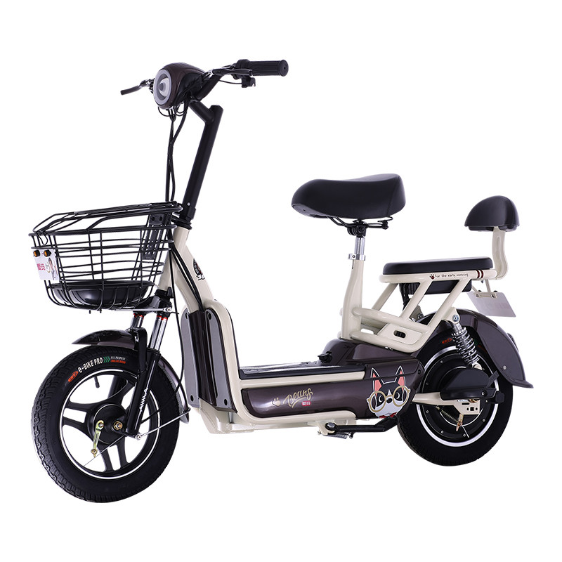 爱玛电动车新款小玛a9铅酸电池48v12a350w动力电机爱玛咖啡奶白