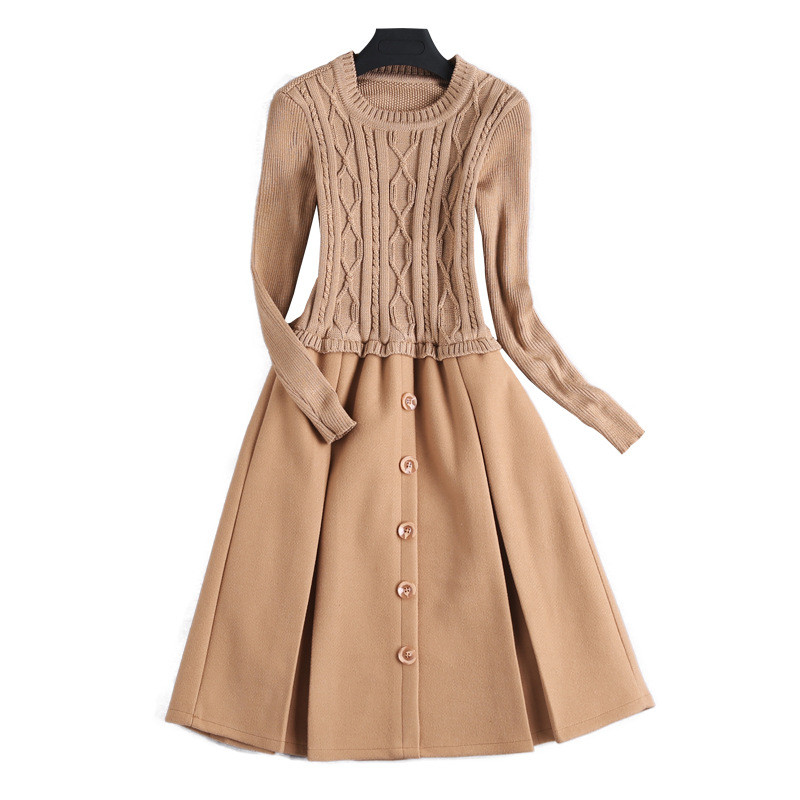 zhizhen打底连衣裙新款女装2018春装春季流行中长款衣服秋冬毛衣裙子