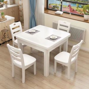 青木川 全实木餐桌四人纯实木餐桌椅组合套装 正方形家用客厅餐厅吃饭桌子小户型方桌八仙桌吃饭桌子出租房木质简约现代