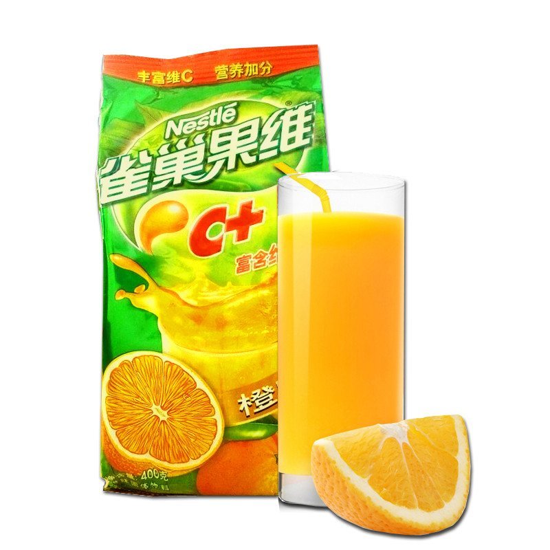 雀巢橙c味果珍粉冲饮1000g 甜橙味果汁粉果维固体饮料粉冲剂 柠檬
