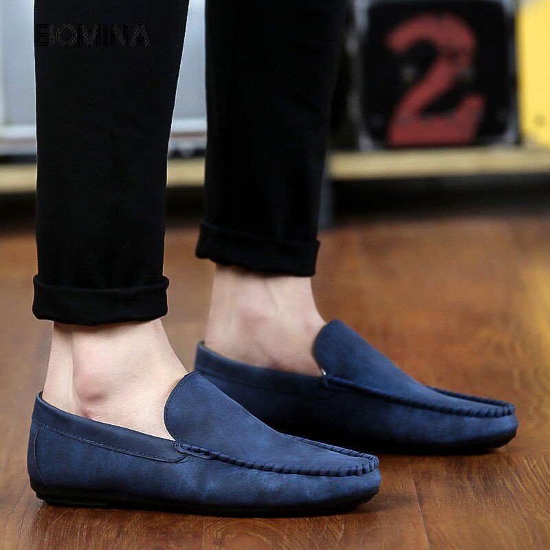 波迷娜 bomina新款透气男士豆豆鞋潮流韩版浅口一脚蹬懒人鞋防滑驾车