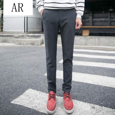 AR春夏新款休闲裤男长裤商务韩版修身卫裤学生裤纯色青年男士小脚裤by623D
