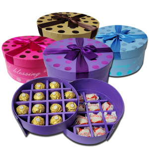 费列罗榛果威化巧克力FerreroRocher24粒双层纸盒波点款儿童节礼盒伴手礼