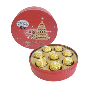 费列罗(FERRERO) 巧克力结婚喜糖散装巧克力榛果威化圆形铁盒装6粒礼盒装结婚送礼