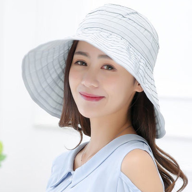 帽布帽防晒遮阳帽沙滩帽可折叠太阳帽空顶纯色女士大檐帽夏季遮阳帽