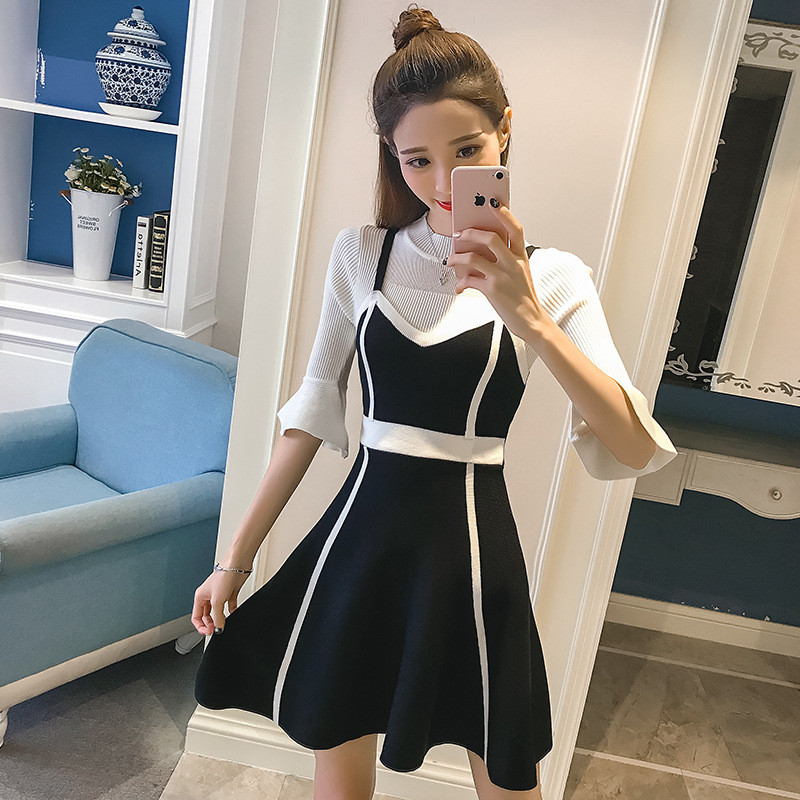 蔚缇2017背心裙背带裙宽松针织连衣裙秋冬毛