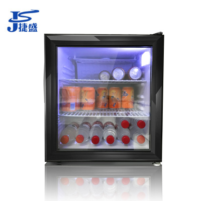 捷盛(JS)SC52 52升 黑色迷你冰吧 家用商用小型立式冷藏保鲜展示柜 蛋糕柜茶叶柜饮料柜透明玻璃单门小冰箱