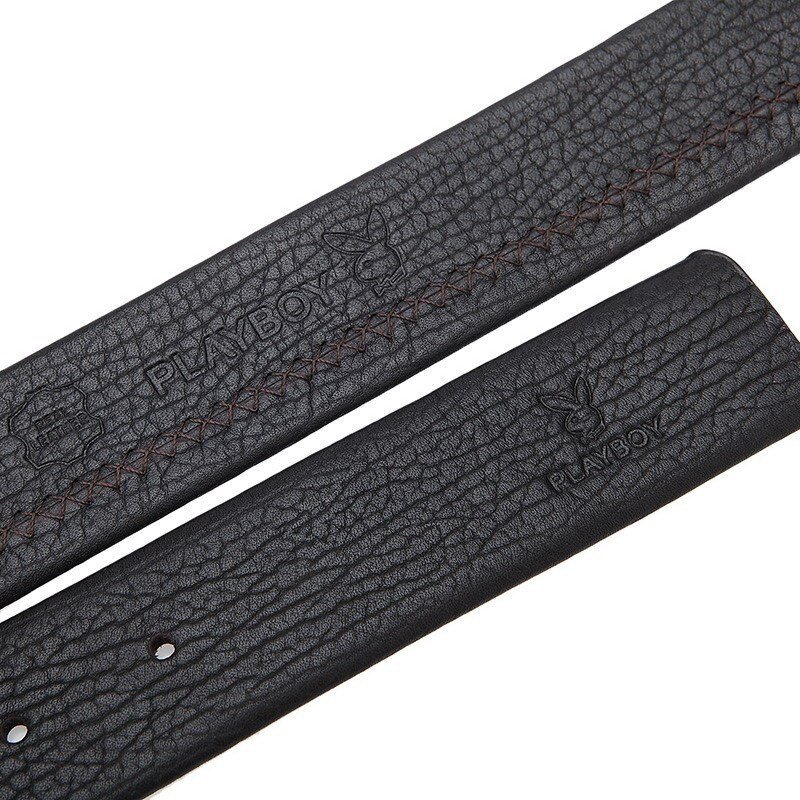 花花公子(playboy)高档男士真皮皮带休闲百搭牛皮板扣腰带9jkl1