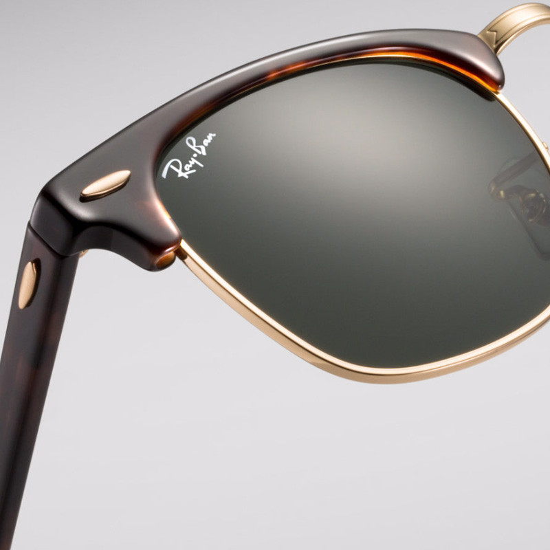 ban 雷朋 圆形复古系列 男女款 玳瑁框绿色镜片 潮酷太阳镜 rb3016w