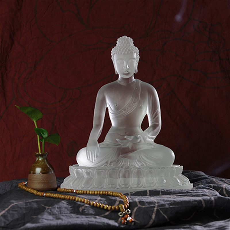 吟秀 琉璃佛像 家居佛堂摆件 琉璃释迦牟尼 法相庄严