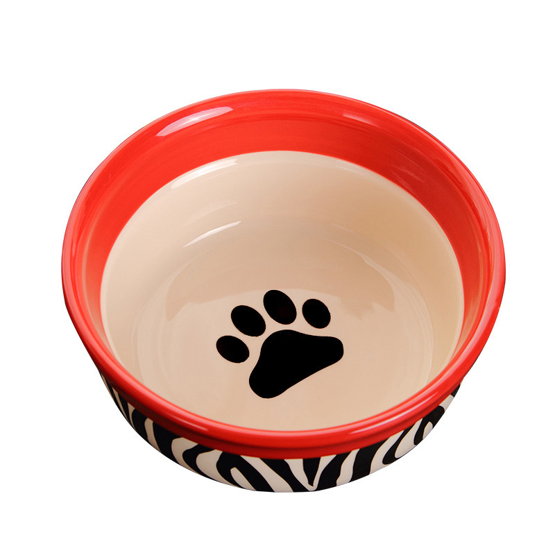 宠物陶瓷碗狗碗双孔狗盆泰迪猫碗猫食盆狗狗猫用品狗食盆双碗