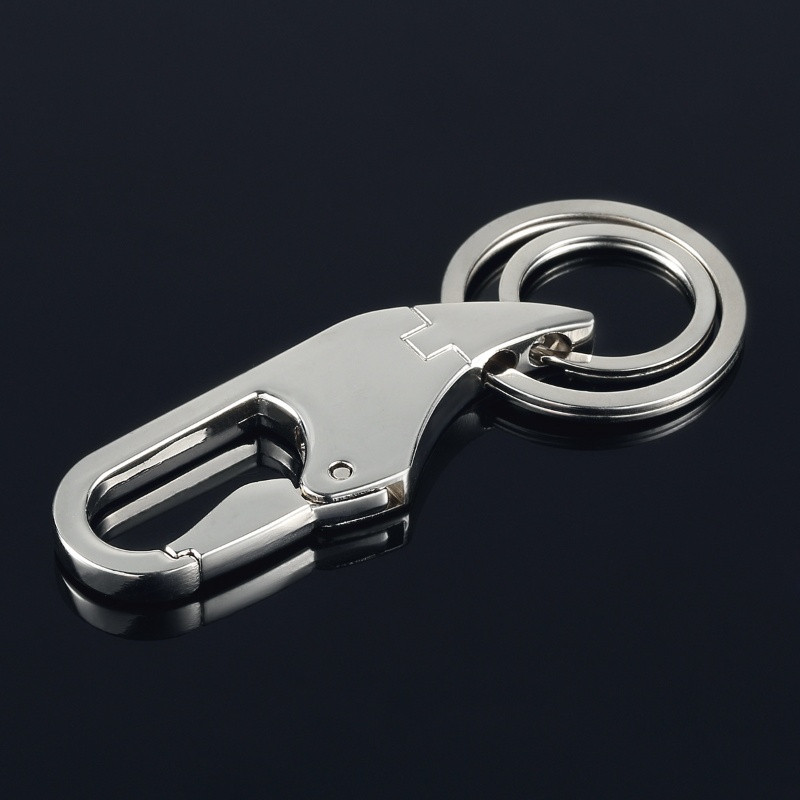 卡骑仕 追率厂家现货创意商务礼品男士双环腰挂金属钥匙扣汽车钥匙圈