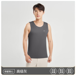 猫人保暖背心男士德绒发热内穿无痕羊绒蚕丝打底上衣2025新款坎肩270g重
