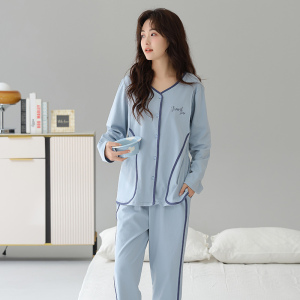 猫人睡衣女士100%纯棉月子服春秋季孕妇可外穿哺乳家居服套装
