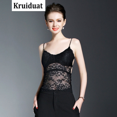 Kruidvat2017新款性感蕾丝吊带露背裹胸抹胸打底上衣B080白色均码