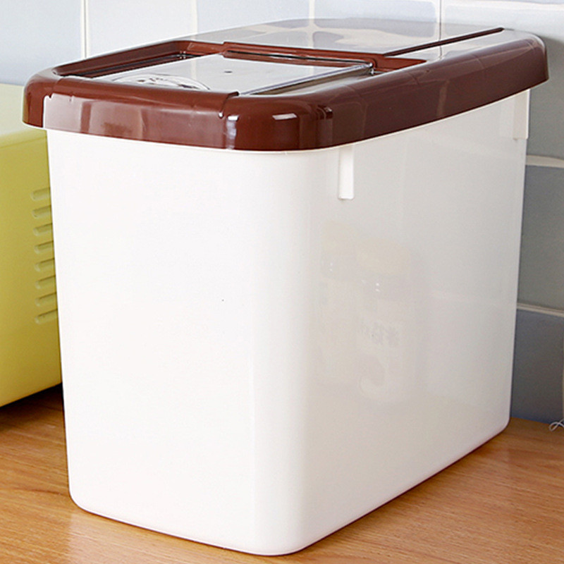 家英 加厚厨房储米箱10kg密封防虫防潮滑盖式多功能米桶面粉杂粮储物