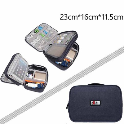 运动户外休闲便携蓝牙耳机线充电宝手机平板收纳袋配件收纳盒
