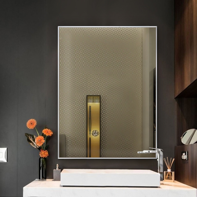 妮多美洗手台盆厕所挂墙浴室镜铝合金框酒店卫生间玻璃镜子卫浴镜