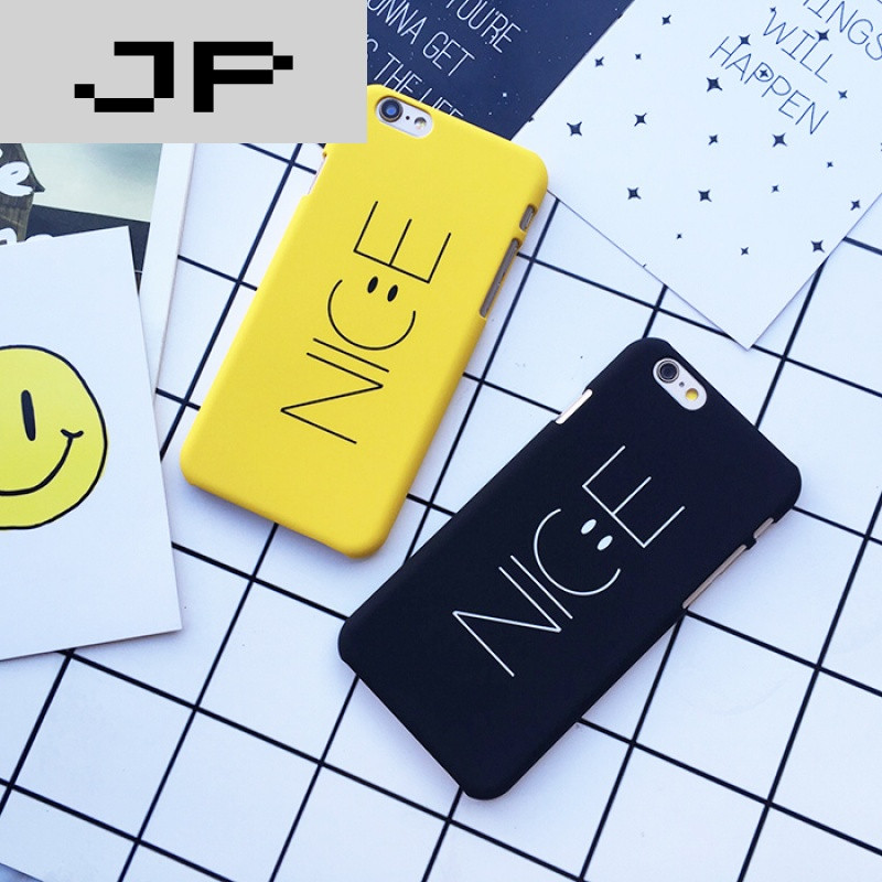 jp潮流品牌nice笑臉字母蘋果6s手機殼iphone6/plus/5s磨砂套創意超薄7